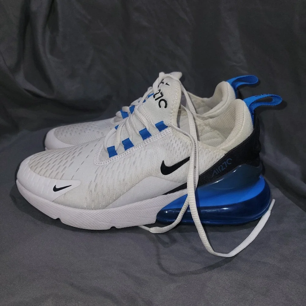 Size 6Y-Nike Air Max 270 GS 'White Photo Blue' 943345-112 (Womens 7)
